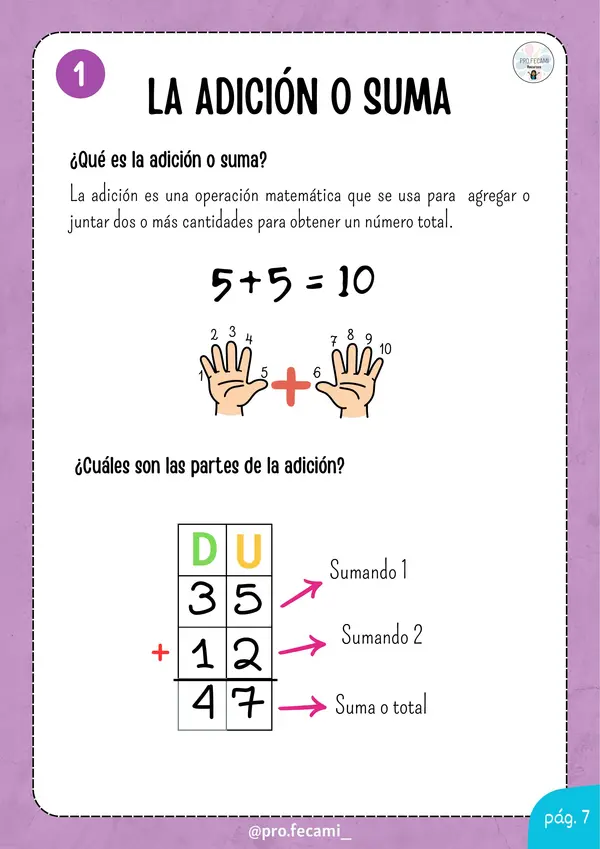 Cuadernillo de sumas y restas 2° básico
