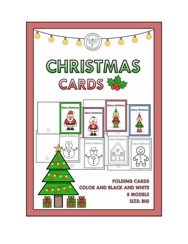 Christmas Cards Folding Gifts Tags Santa Coloring Tarjetas de regalos Navidad