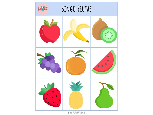 Bingo frutas y verduras