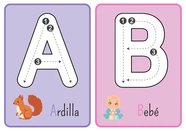 Tarjetas del abecedario a color y para colorear