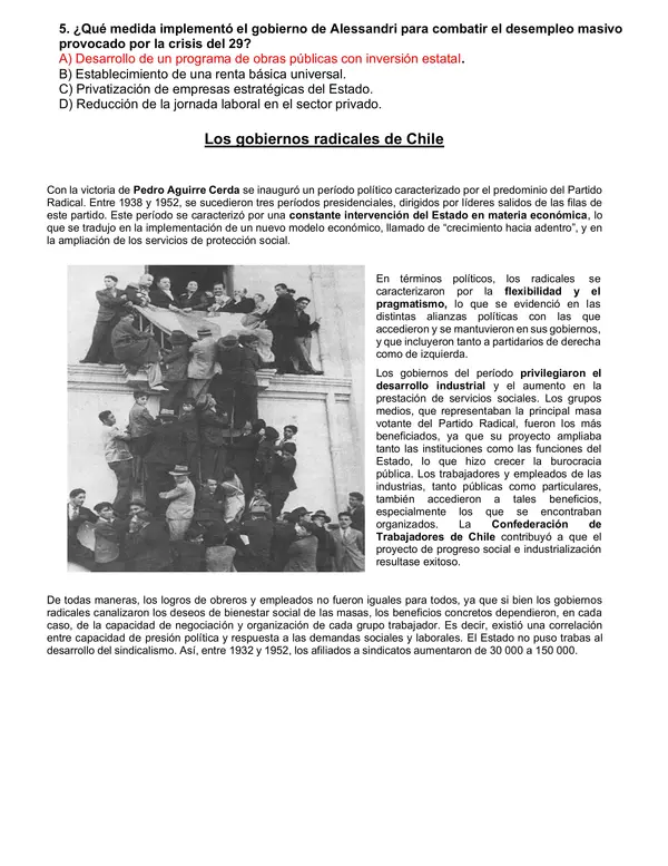 Chile desde Arturo Alessandri hasta el fin de los radicales