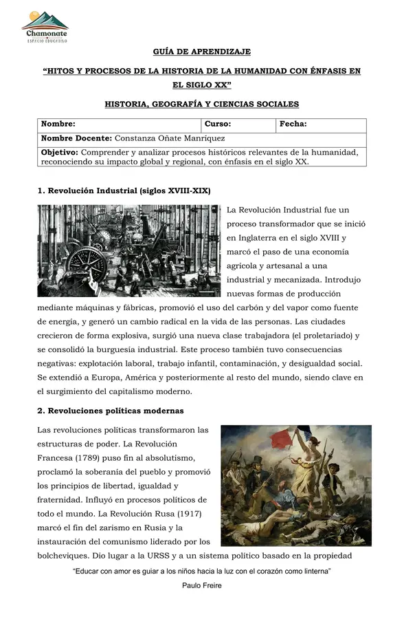 Hitos históricos del siglo XX