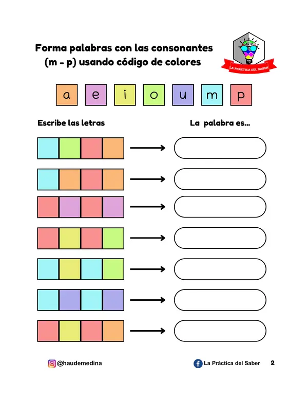 Forma Palabras con Código de Colores