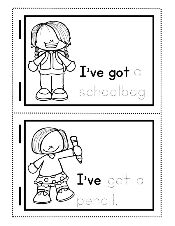 English Booklet with "I´ve got" and "I havent got"