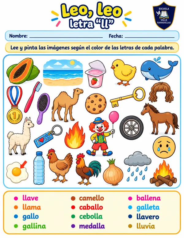 Leo leo: letra Ll 1° Básico Lenguaje y comunicación