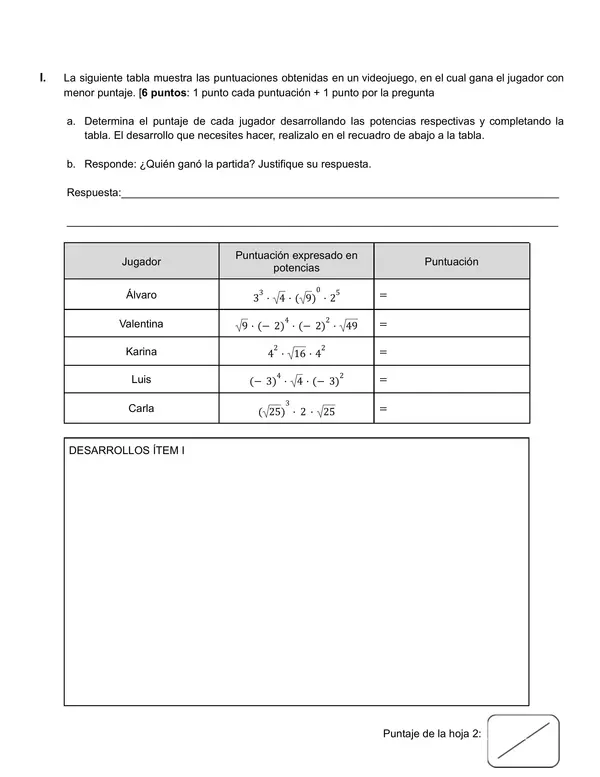 Potencias y raiz cuadrada
