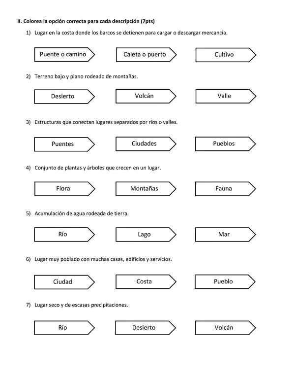 Evaluación elementos naturales y culturales del paisaje 1° básico