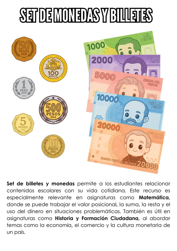 Set de monedas y billetes