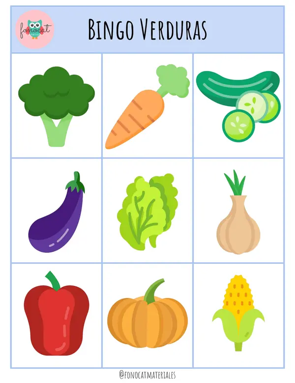 Bingo frutas y verduras