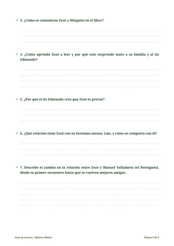Guía de lectura libro "Mi planta de naranja lima"
