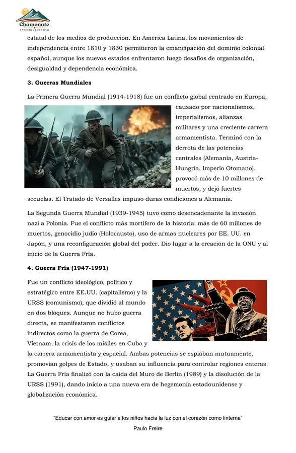 Hitos históricos del siglo XX