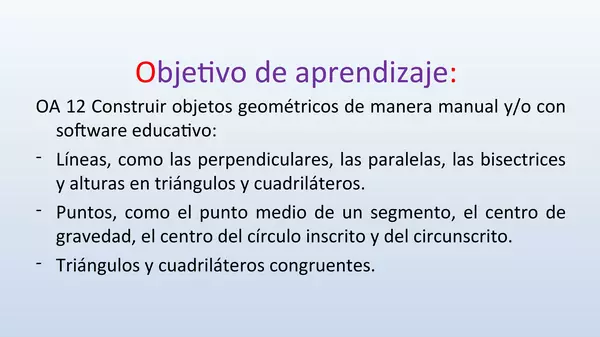 PRESENTACION CONSTRUCCIONES GEOMETRICAS, SEPTIMO BASICO UNIDAD 3