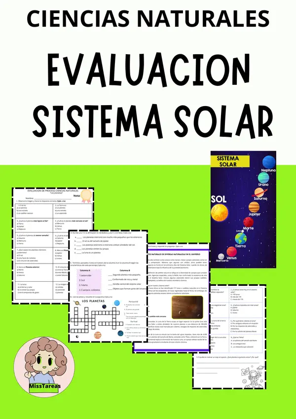 Evaluación de Ciencias Naturales: Sistema Solar - Planetas, Satélites y más
