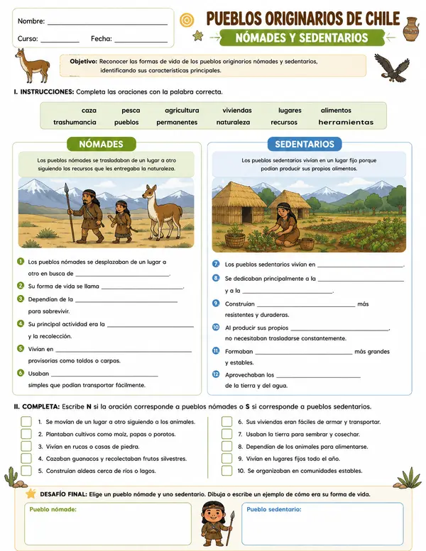 Nómades y sedentarios (pueblos originarios)