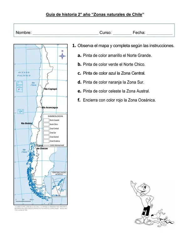 Guía de historia 2° año "Zonas naturales de Chile"