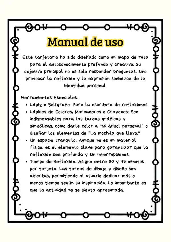 Tarjetas conócete a ti mismo