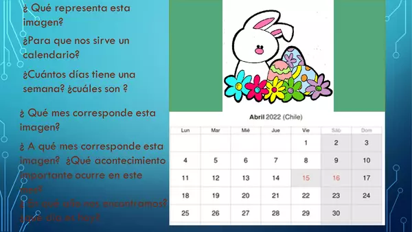 Ubicar los días, meses y año en un calendario. ( OA1)
