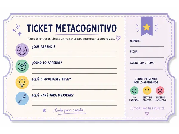 Metacognitivo: Recurso de reflexión y autoevaluación para el aula