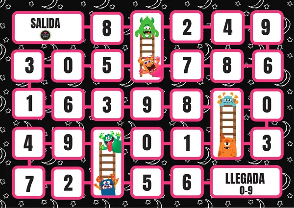 ESCALERAS MONSTRUOSAS PARA APRENDER LOS NÚMEROS 0-99