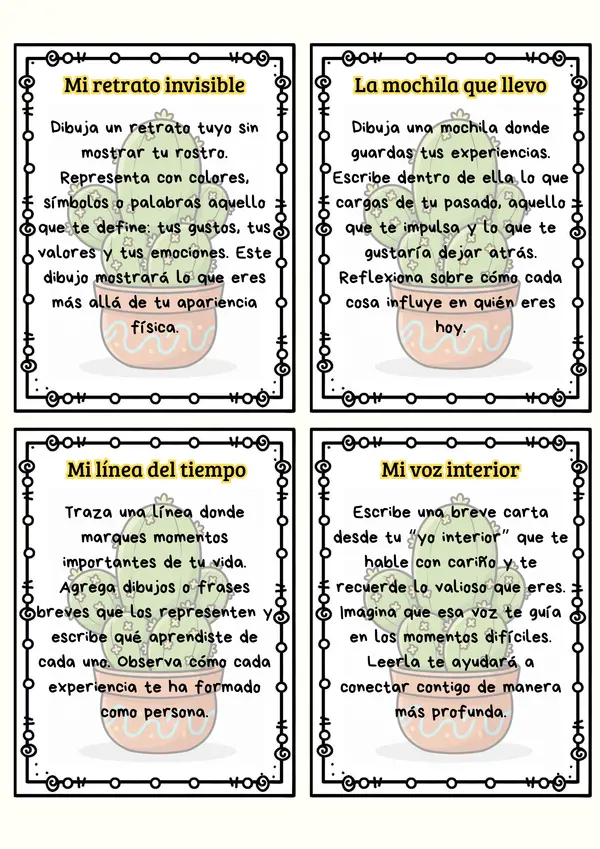 Tarjetas conócete a ti mismo
