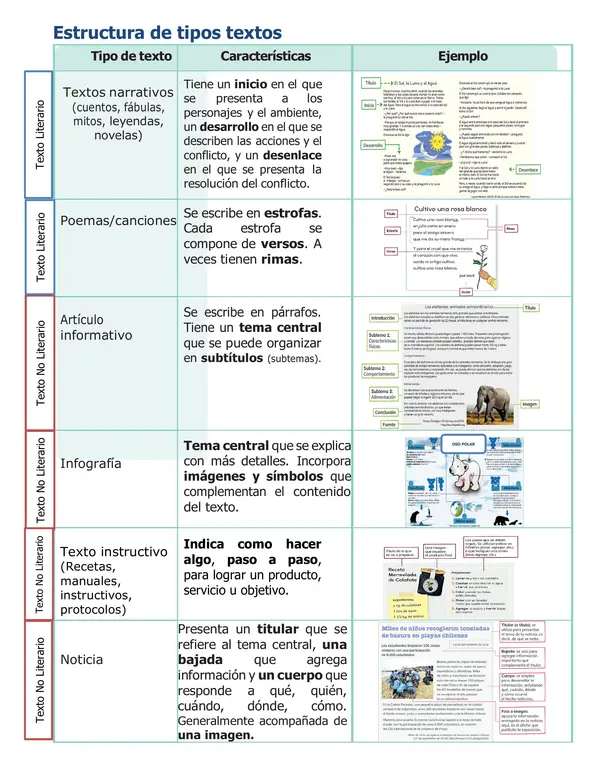 Estructuras de tipos de textos
