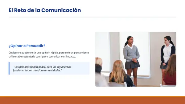Comentario, texto argumentativo y discurso
