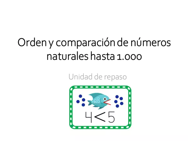 ORDEN Y COMPARACIÓN DE NÚMEROS NATURALES HASTA 1000