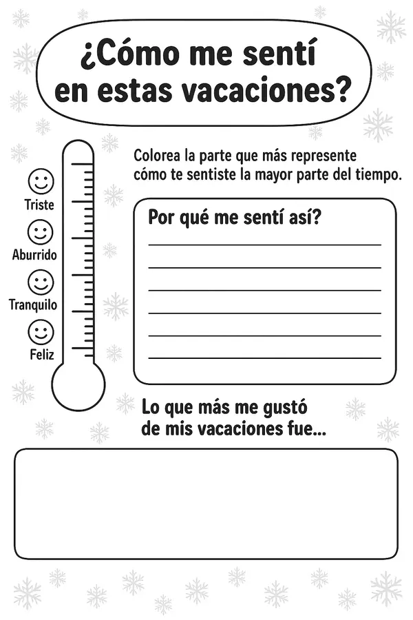 ¿Cómo me sentí en estas vacaciones? – Termómetro emocional