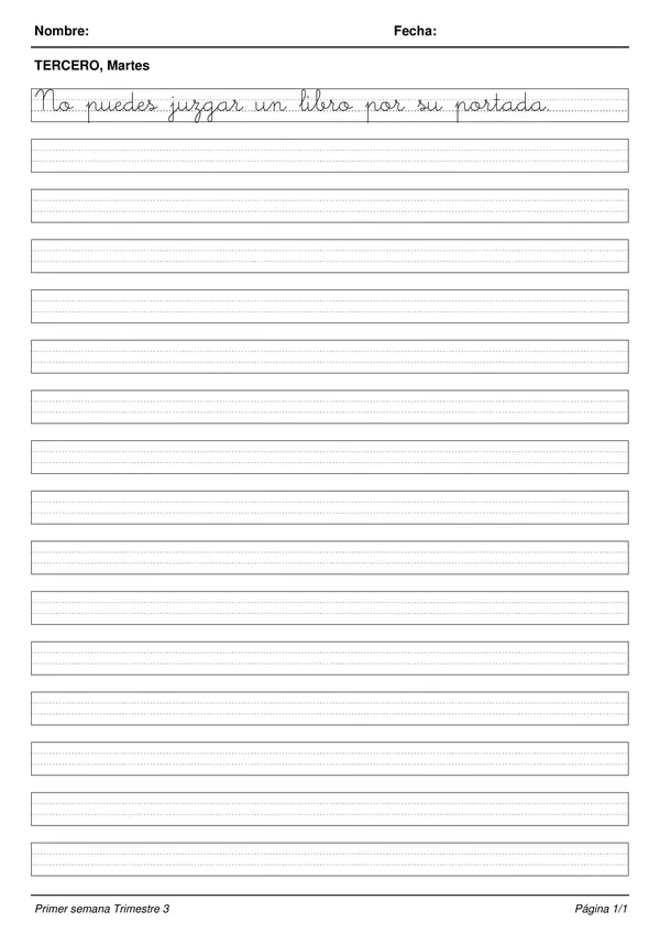 Planas Para Mejorar Caligrafia