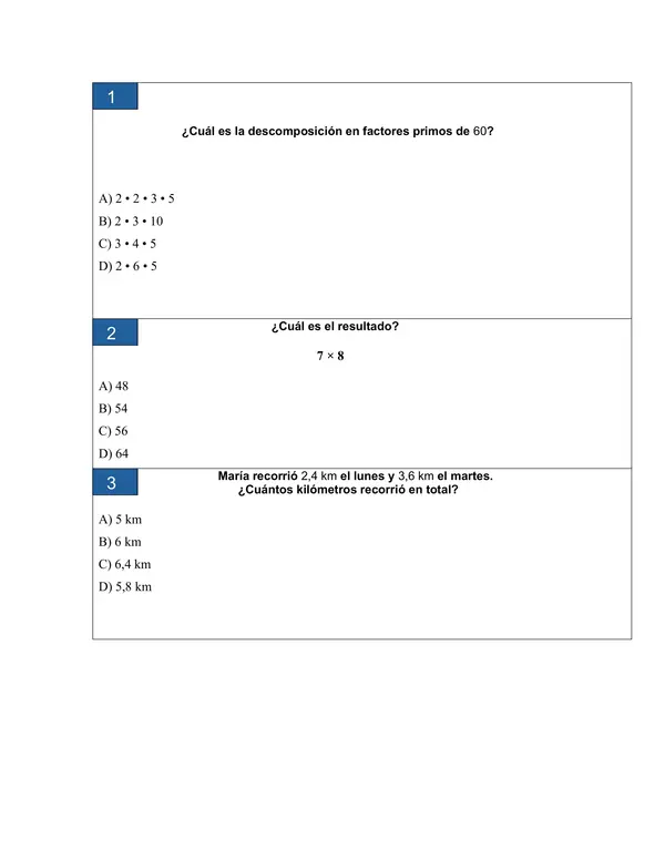 Ensayo SIMCE N°2 de Matemática para 6° Básico 