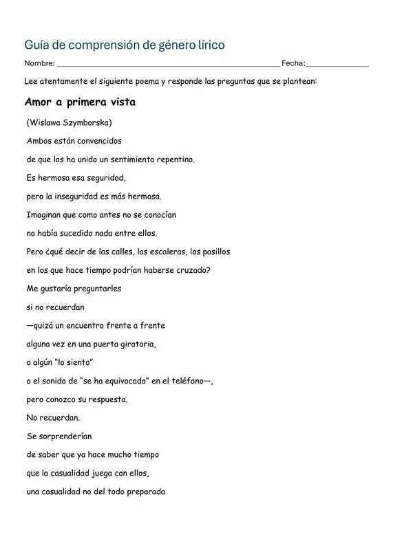 Guía de comprensión de poesía