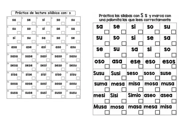guia letra s