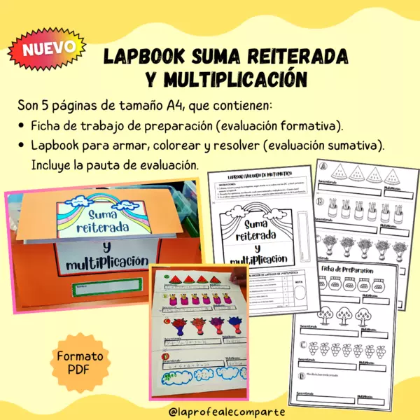 Lapbook de Suma reiterada y multiplicación