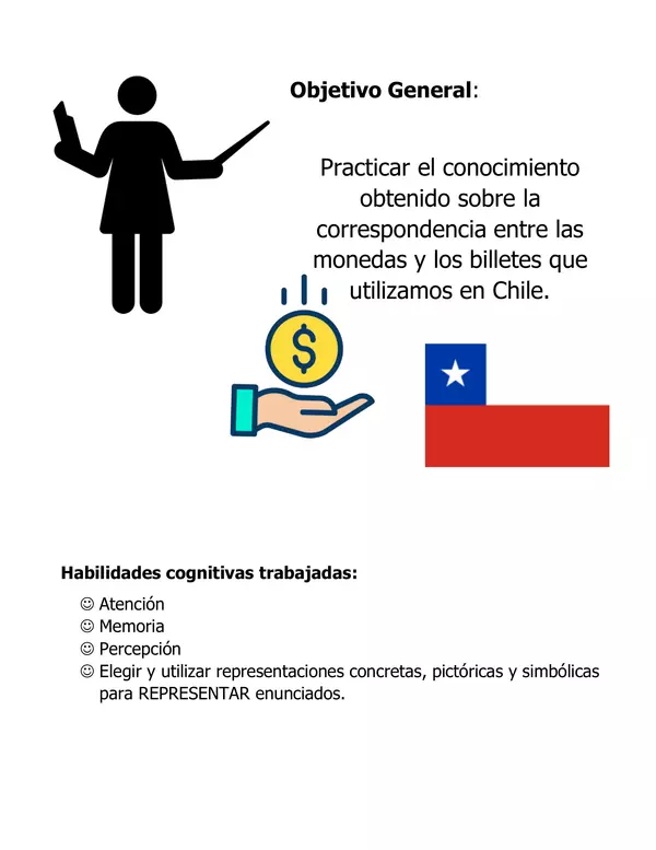 Cuadernillo: correspondencia entre monedas y billetes de Chile