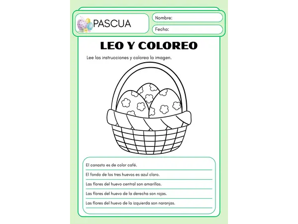 Actividad Leo y coloreo Pascua 