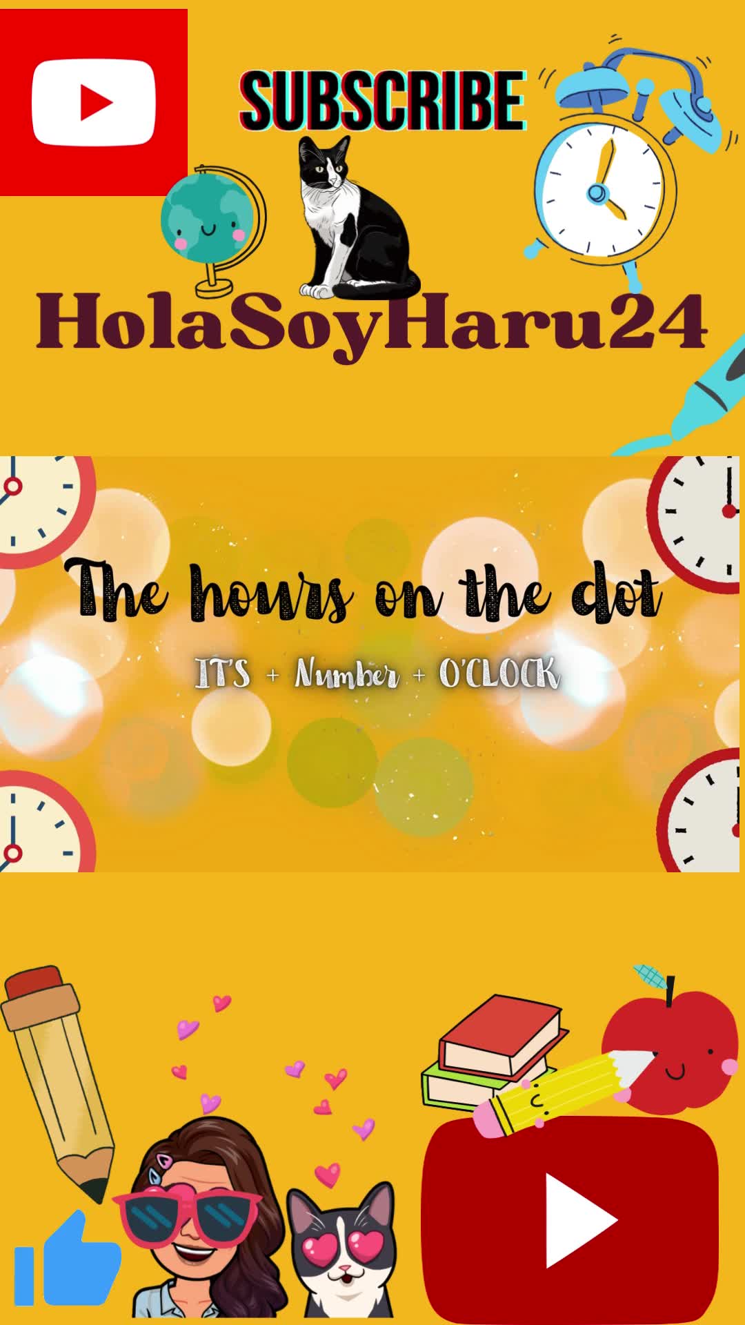  🕒what time is it ⏰❓🕐 #HolaSoyHaru24 Aprende con Haru: #inglés