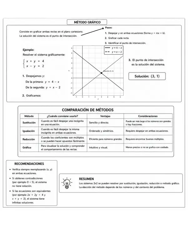 Sistemas de ecuaciones lineales 2x2