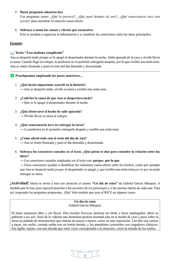 Taller lector causa-efecto en un cuento latinoamericano 