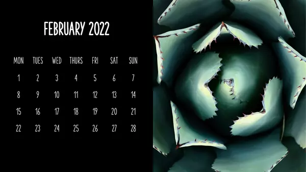 Monthly calendar with plants - Year 2022
