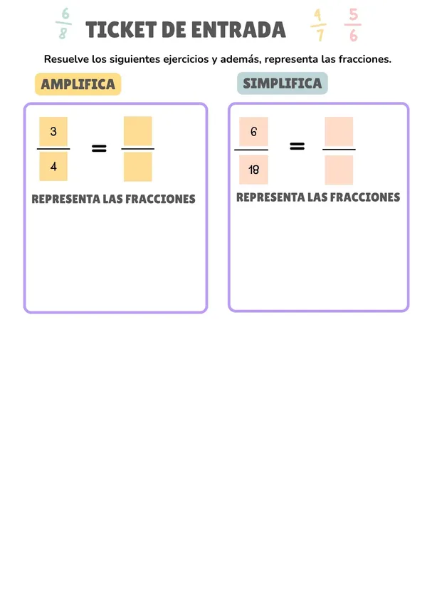 Ticket de entrada Amplificación y simplificación
