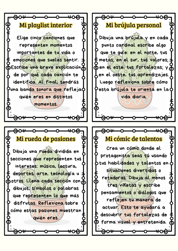 Tarjetas conócete a ti mismo