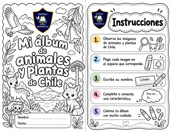 Álbum Animales de Chile 1° Básico Ciencias Naturales
