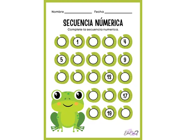 Secuencia ranita 0 al 20
