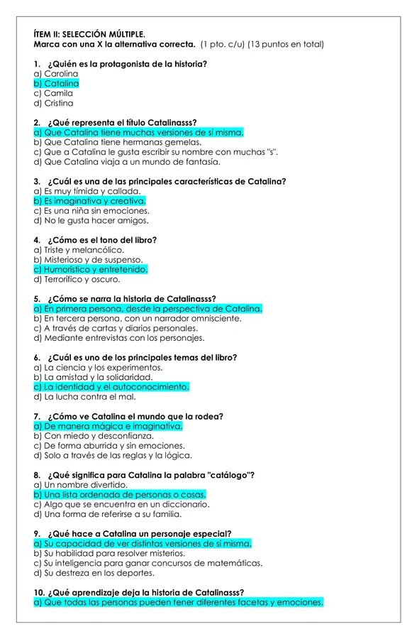 Prueba Lectura - Catalinasss