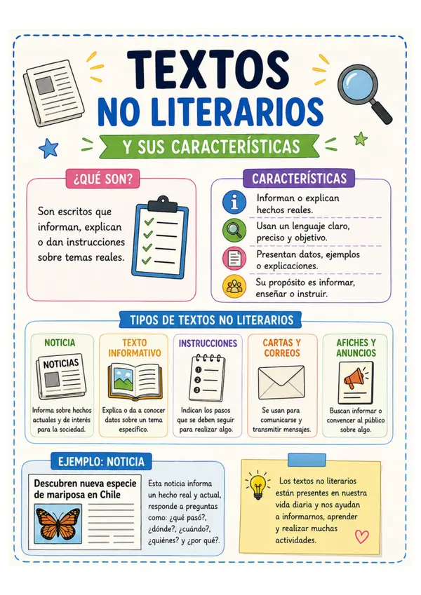 cartel o Póster educativo: Textos no literarios