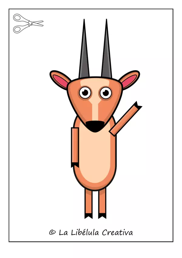 Build a Savanna's Antelope Craft Color Cut out Puzzle