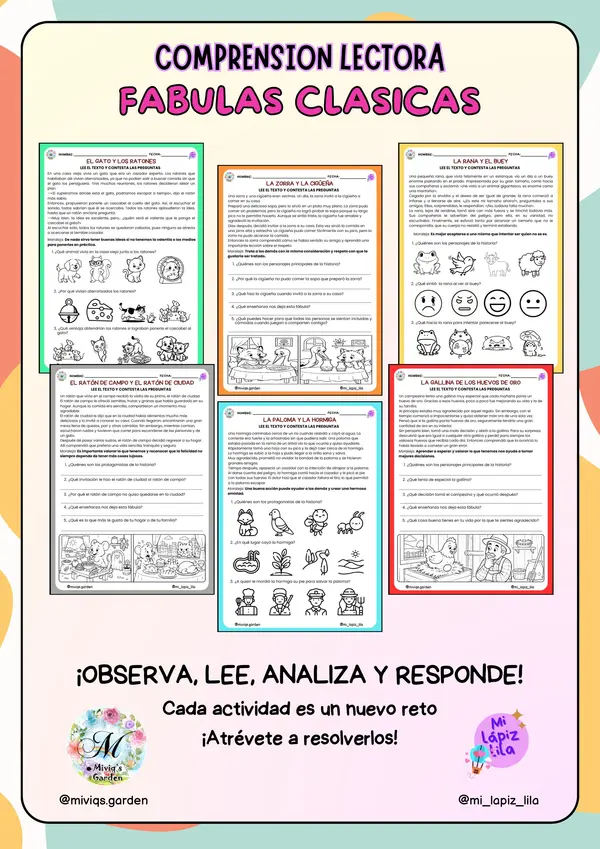 Fábulas Clásicas 2 (Comprensión Lectora)