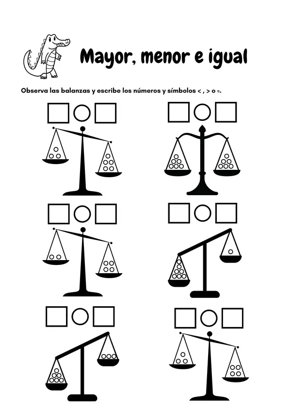 MAYOR, MENOR E IGUAL
