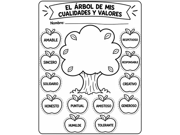 el árbol de mis cualidades y valores