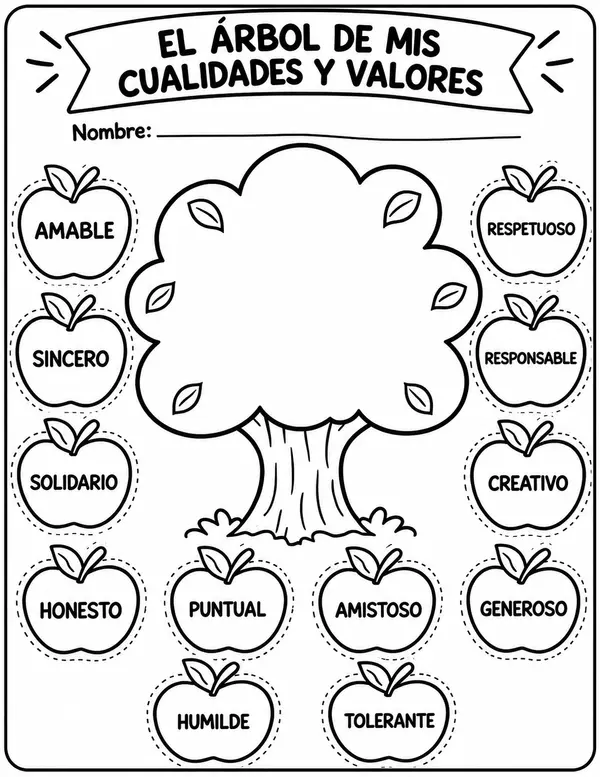 el árbol de mis cualidades y valores